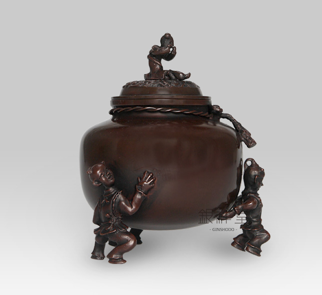 Copper Censer　Tea bag and Karako(Old Chinese children）