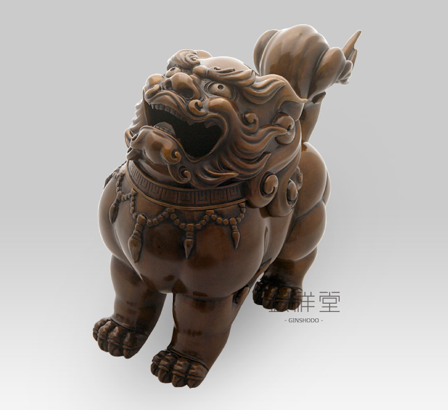 Copper Censer　The lion（traditional patination）