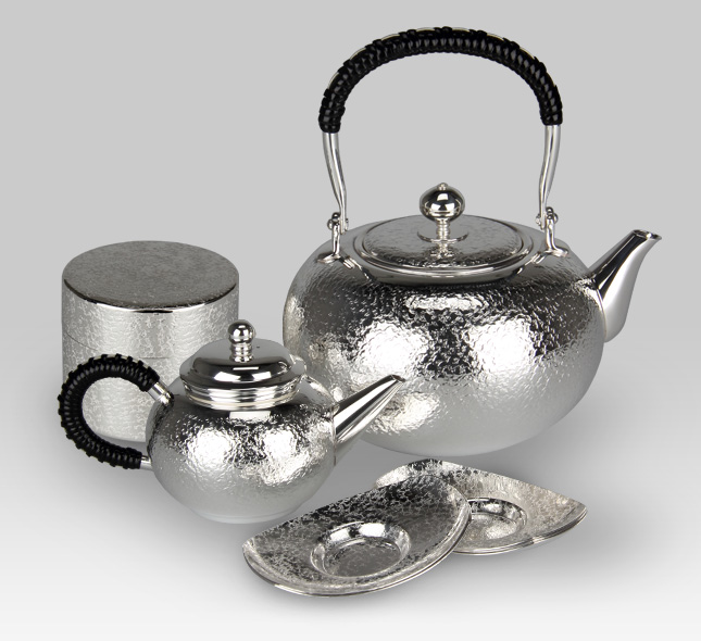 Silver Tea utensils set　Arame (Rough-faced)