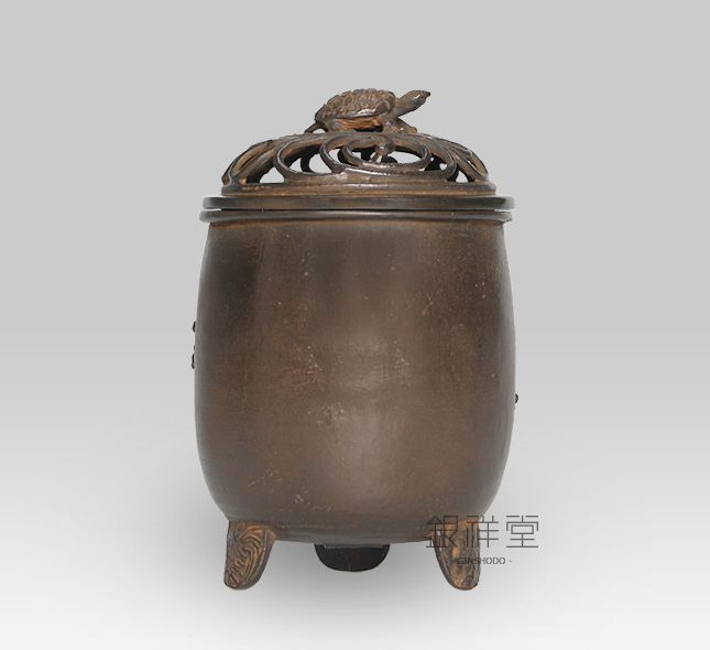 銅香爐　松竹梅　圓桶型