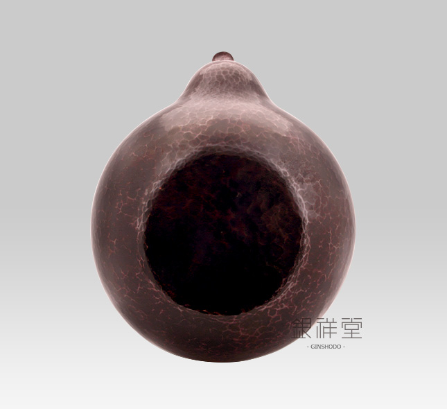 銅壺　口打出壹體壺宣德熏銅色銅壺 銀頂